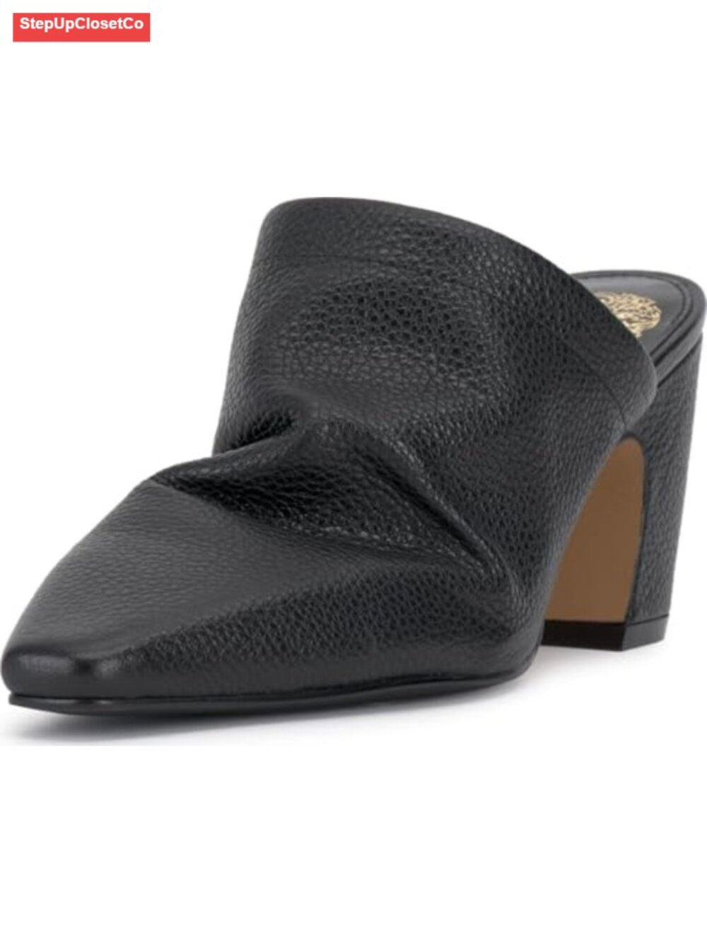 Nappa Leather Pointed Toe Block Heel Pumps - Cushioned Pull-On